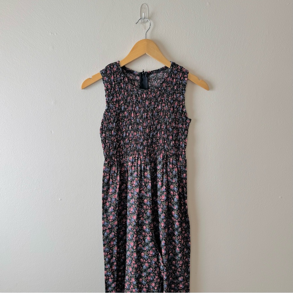 Vintage 80s Molly Malloy Floral Rose Wide Leg Jumpsuit Size 4